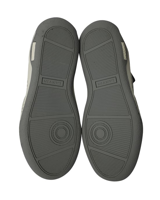 Lanvin Mid Top Neopren-Tauchsneaker aus grauem Nubuk-Kalbsleder - Image 6
