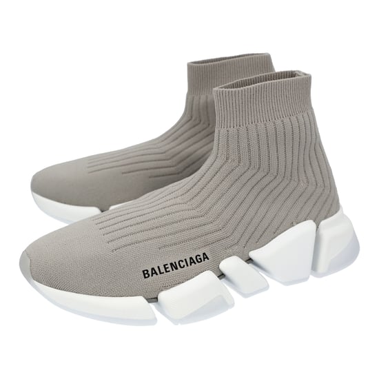 Balenciaga Speed 2.0 Sneaker für Damen in Grau mit weißer Sohle - Image 3