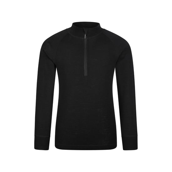 Mountain Warehouse - Base Layer Oberteil mit halbem Reißverschluss für Kinder (Schwarz) - Image 1