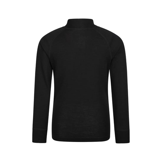 Mountain Warehouse - Base Layer Oberteil mit halbem Reißverschluss für Kinder (Schwarz) - Image 2