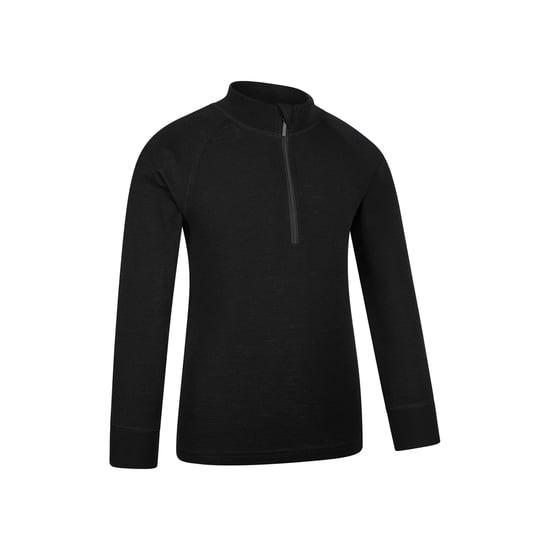 Mountain Warehouse - Base Layer Oberteil mit halbem Reißverschluss für Kinder (Schwarz) - Image 3