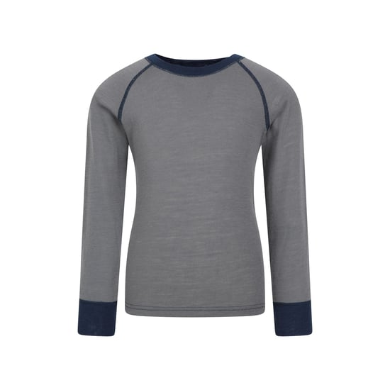 Mountain Warehouse - "Merino II" Base Layer Oberteil Rundhalsausschnitt für Kinder (Grau) - Image 1