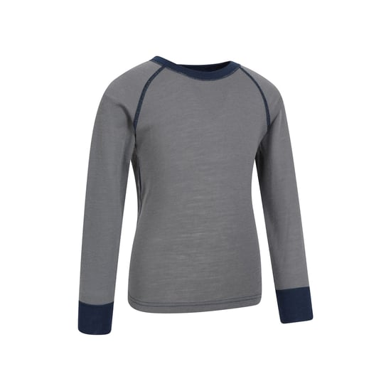 Mountain Warehouse - "Merino II" Base Layer Oberteil Rundhalsausschnitt für Kinder (Grau) - Image 2