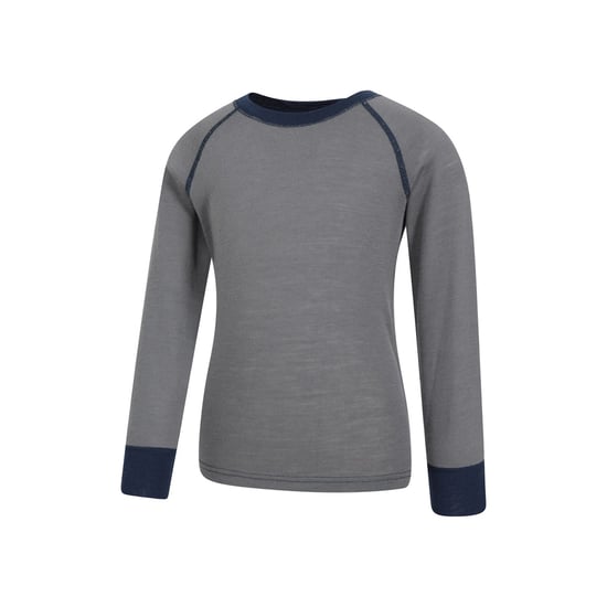 Mountain Warehouse - "Merino II" Base Layer Oberteil Rundhalsausschnitt für Kinder (Grau) - Image 3