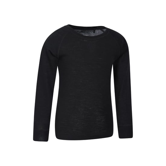 Mountain Warehouse - "Merino II" Base Layer Oberteil Rundhalsausschnitt für Kinder (Schwarz) - Image 2