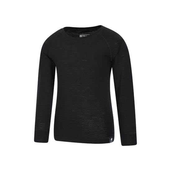 Mountain Warehouse - "Merino II" Base Layer Oberteil Rundhalsausschnitt für Kinder (Schwarz) - Image 3