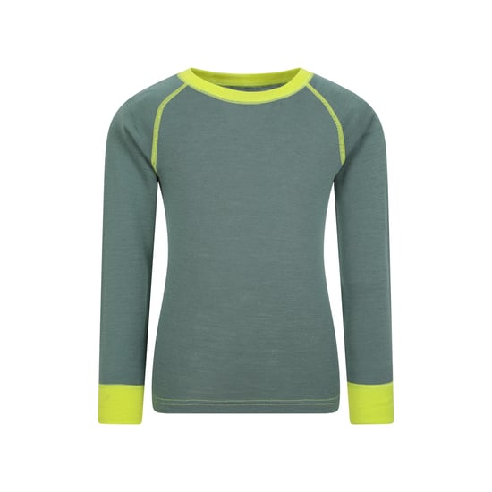 Mountain Warehouse - "Merino II" Base Layer Oberteil Rundhalsausschnitt für Kinder (Khakigrün) - Image 1