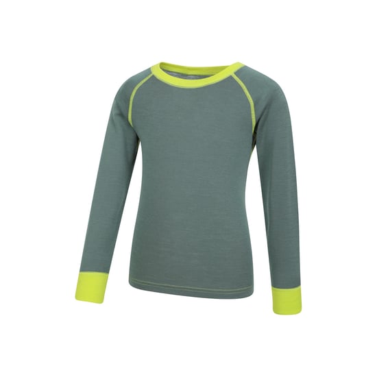 Mountain Warehouse - "Merino II" Base Layer Oberteil Rundhalsausschnitt für Kinder (Khakigrün) - Image 4