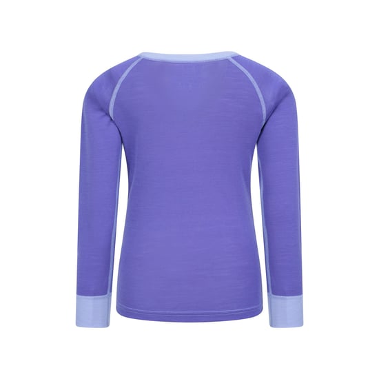 Mountain Warehouse - "Merino II" Base Layer Oberteil Rundhalsausschnitt für Kinder (Violett) - Image 2