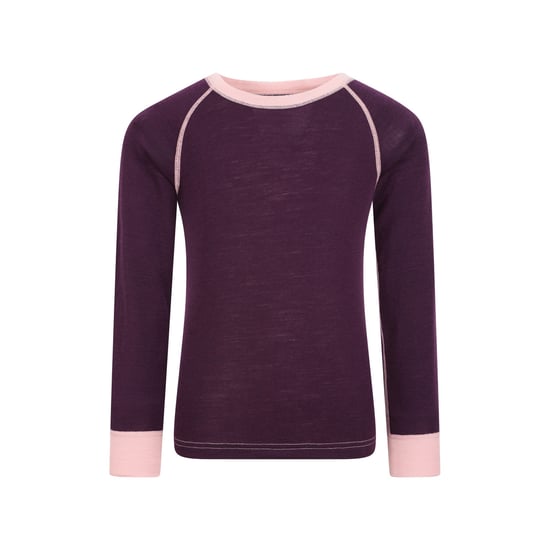 Mountain Warehouse - "Merino II" Base Layer Oberteil Rundhalsausschnitt für Kinder (Beerenrot) - Image 1