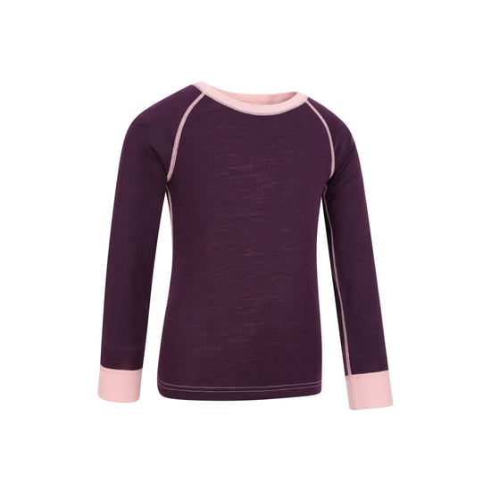 Mountain Warehouse - "Merino II" Base Layer Oberteil Rundhalsausschnitt für Kinder (Beerenrot) - Image 3