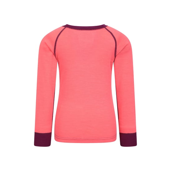 Mountain Warehouse - "Merino II" Base Layer Oberteil Rundhalsausschnitt für Kinder (Leuchtend Rosa) - Image 2