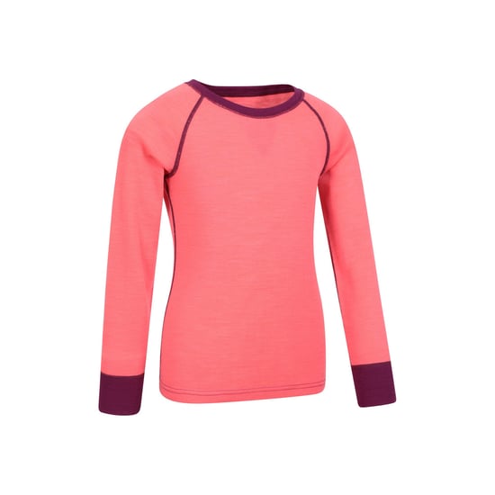 Mountain Warehouse - "Merino II" Base Layer Oberteil Rundhalsausschnitt für Kinder (Leuchtend Rosa) - Image 3