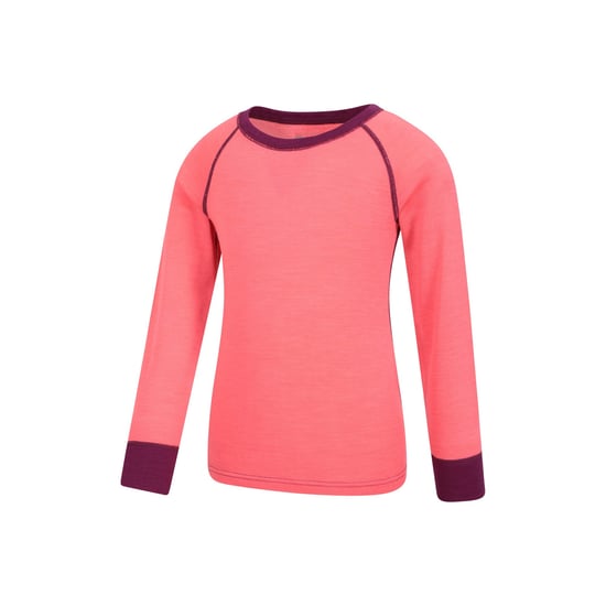 Mountain Warehouse - "Merino II" Base Layer Oberteil Rundhalsausschnitt für Kinder (Leuchtend Rosa) - Image 4