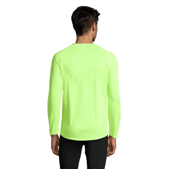 SOLS Herren Performance T-Shirt Sporty, langärmlig (Neongrün) - Image 2