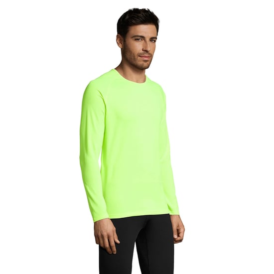 SOLS Herren Performance T-Shirt Sporty, langärmlig (Neongrün) - Image 6