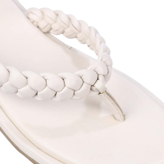 Dune London - Damen Sandalen "Loxx", Geflochten, Leder, Zehentrenner, Flach (Ecru) - Image 5