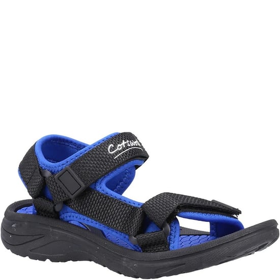 Cotswold - Kinder Sandalen "Bodiam", recyceltes Material (Schwarz/Marineblau) - Image 2