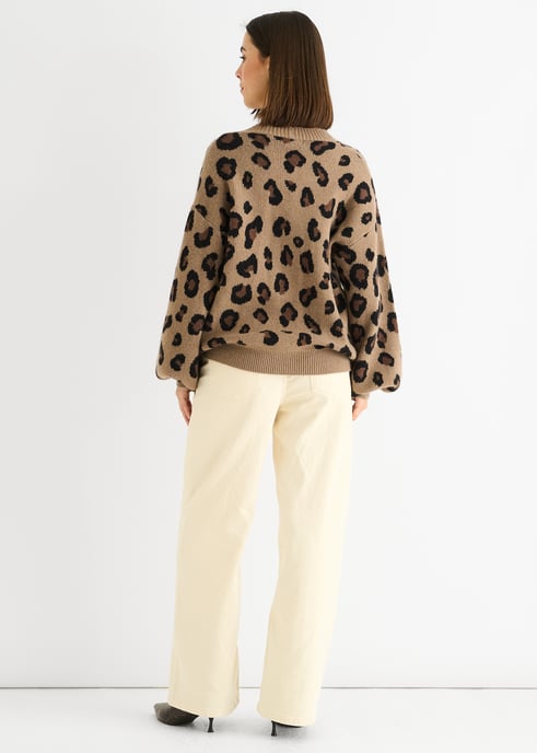 Camel Tierdruck Strickjacke kurz - Image 4