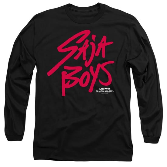 K-Pop Demon Hunters - "Saja Boys" T-Shirt für Herren/Damen Unisex Langärmlig (Schwarz/Pink) - Image 1