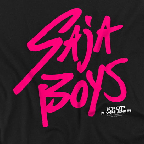 K-Pop Demon Hunters - "Saja Boys" T-Shirt für Herren/Damen Unisex Langärmlig (Schwarz/Pink) - Image 3