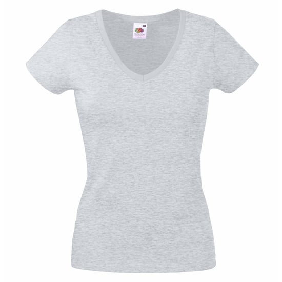 Fruit of the Loom - "Valueweight" T-Shirt V-Ausschnitt für Damen (Grau Meliert) - Image 1