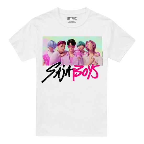 K-Pop Demon Hunters Unisex-Erwachsene Saja Boys Fotorahmen-T-Shirt (Weiß) - Image 4