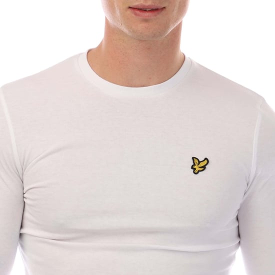 Lyle & Scott - T-Shirt Unifarben für Herren Langärmlig (Weiß) - Image 3