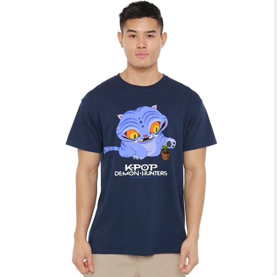 K-Pop Demon Hunters Unisex Erwachsene Niedliches Derpy Tiger T-Shirt (Marine) - Image 1