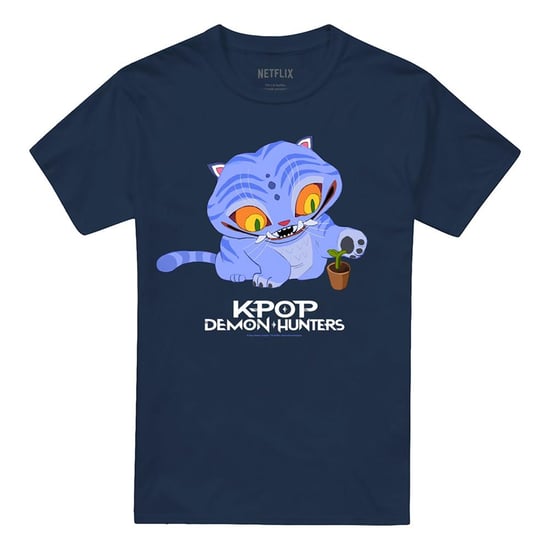 K-Pop Demon Hunters Unisex Erwachsene Niedliches Derpy Tiger T-Shirt (Marine) - Image 4