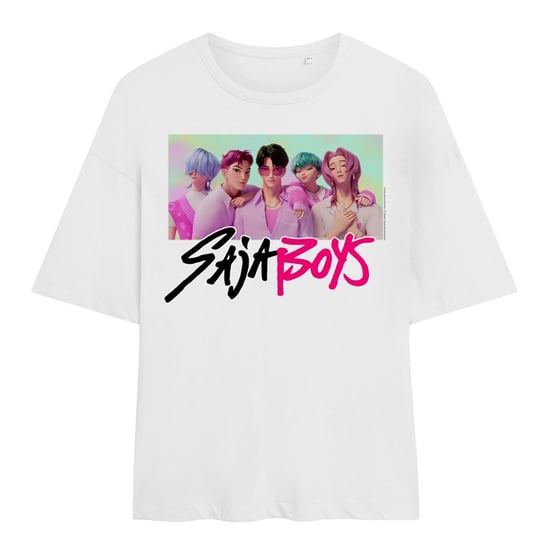 K-Pop Demon Hunters Damen/Damen Saja Boys Fotorahmen Oversize-T-Shirt (Weiß) - Image 1