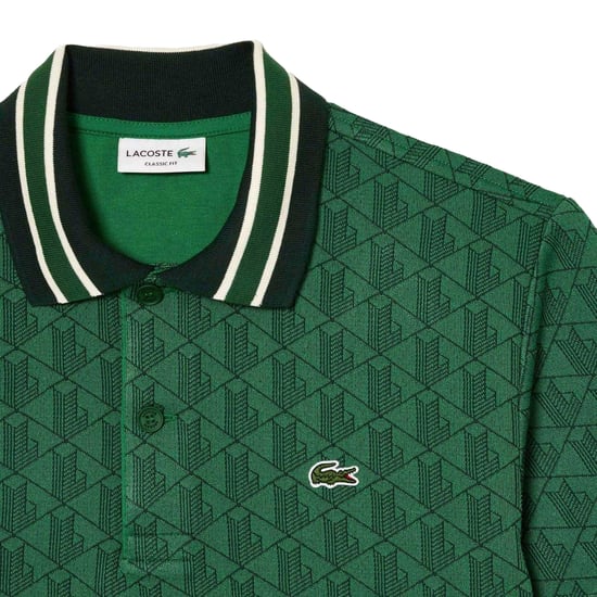 Lacoste - Poloshirt für Herren Jacquard Klassisch (Grün) - Image 3