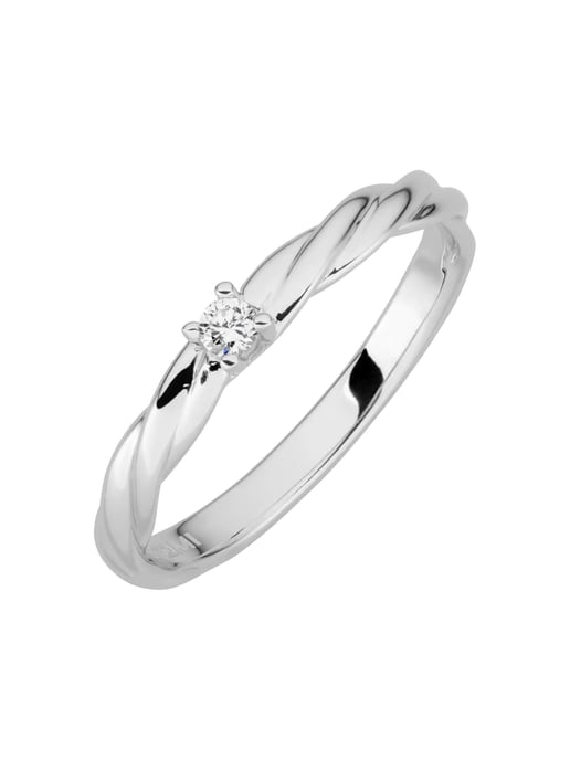 Lyomi Ring 585/- Weißgold 1 synth. Diam. 0,05ct. - Image 1