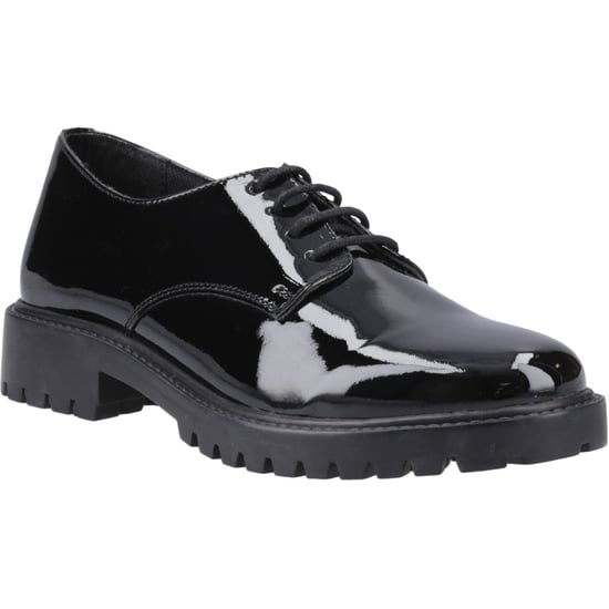 Hush Puppies Aubrey Leder Mädchen Schwarz Derby Schuhe - Image 1