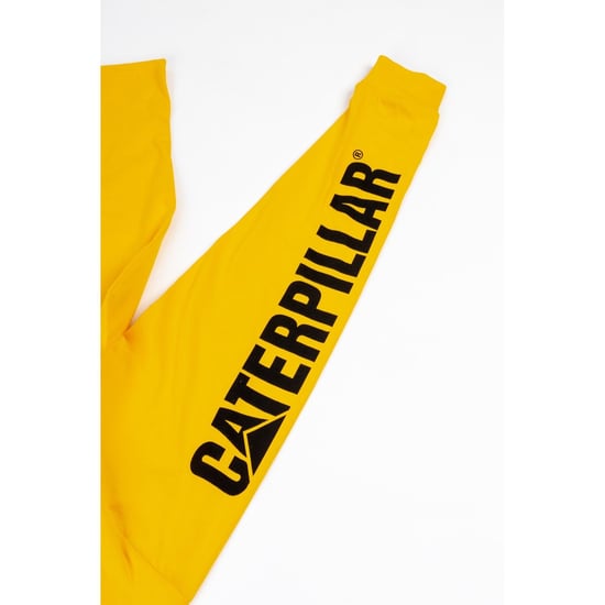 Caterpillar Markenzeichen Banner Langarm Baumwoll Herren T-Shirt in Gelb - Image 6