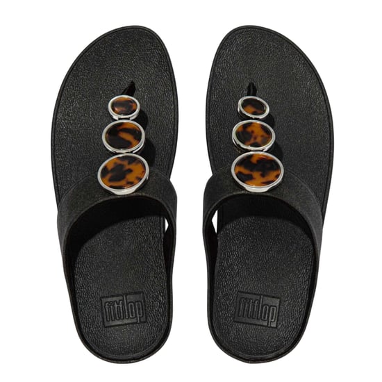 Fit Flop - "Halo" Schimmer Sandalen für Damen, Zehentrenner (Schwarz) - Image 3