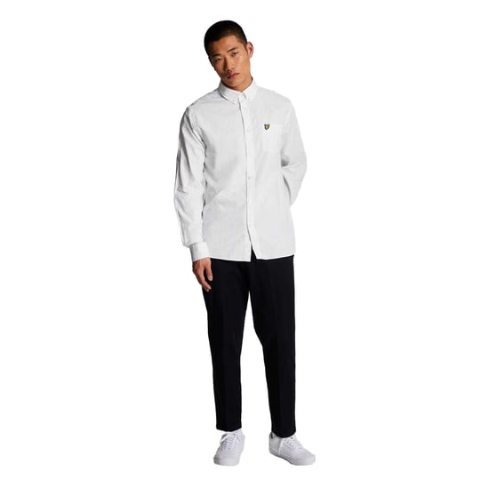 Lyle & Scott Herren Baumwoll-Leinen Button-Down Hemd (Weiß) - Image 6
