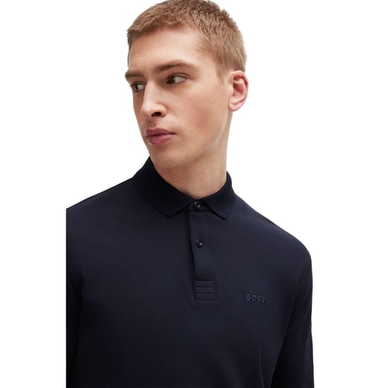 Boss - "Pirol" Poloshirt für Herren Langärmlig (Dunkelblau) - Image 3