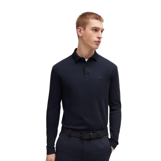 Boss - "Pirol" Poloshirt für Herren Langärmlig (Dunkelblau) - Image 4