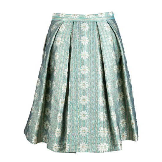 Red Valentino – Jacquard-Minirock in A-Linie mit Plissee – 10er - Image 3