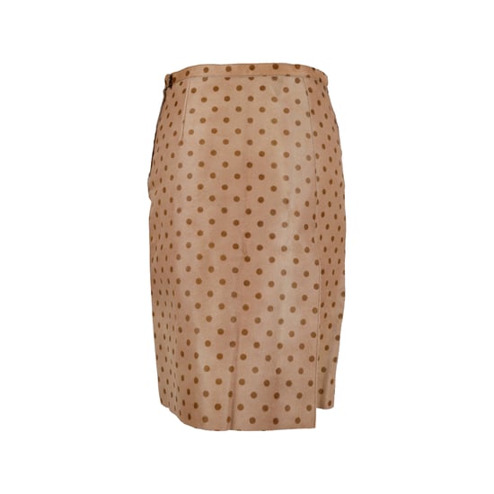 Moschino Cheap and Chic – Rock aus Kalbsleder mit Polka-Print – 10er - Image 3