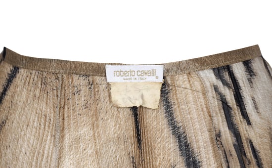 Roberto Cavalli – Faltenrock aus Chiffon-Tüll mit Leopardenmuster – 2000er - Image 3