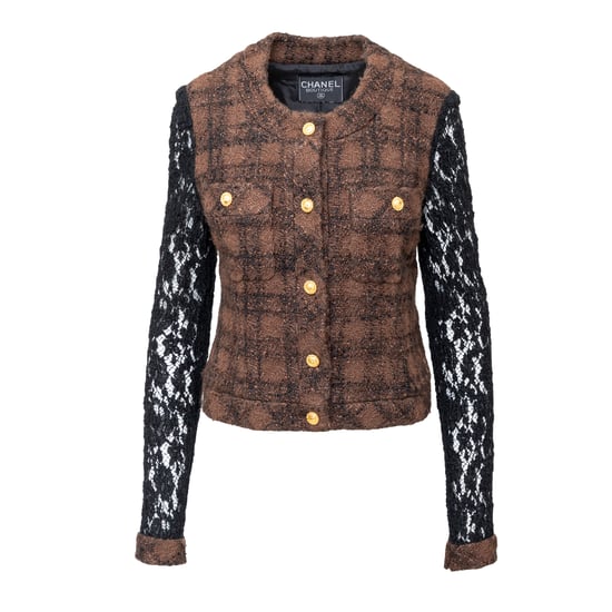 Chanel-Jacke aus Tweed und Spitze – 90er - Image 1