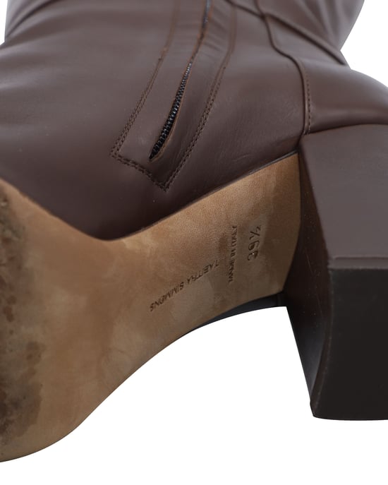 Tabitha Simmons Sophie Kniehohe Stiefel aus braunem Kalbsleder - Image 5