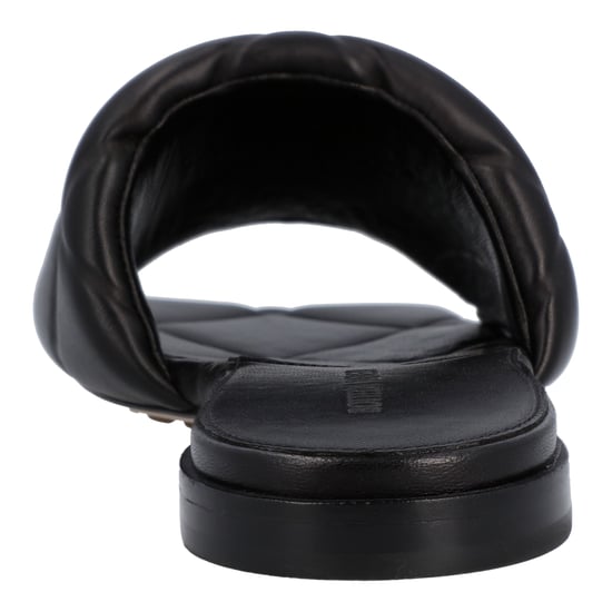 Bottega Veneta Damen Gummi Lido Flache Sandale aus schwarzem Lammleder - Image 3