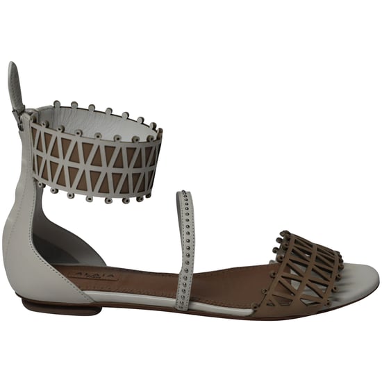 Alaia Sandalen Mit Knöchelmanschette Und Laserschnitt Aus Weißem Leder - Image 1