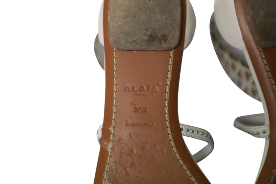 Alaia Sandalen Mit Knöchelmanschette Und Laserschnitt Aus Weißem Leder - Image 6