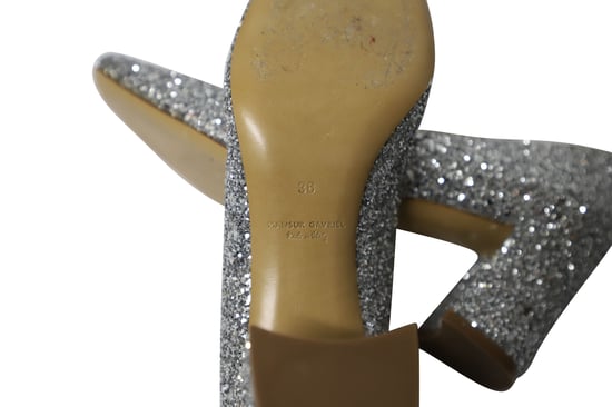 Mansur Gavriel Glitzerpumps aus silbernem Leder - Image 6