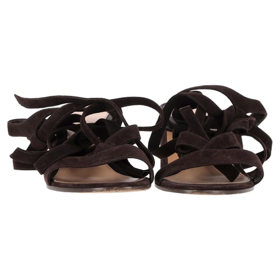 Gianvito Rossi Riemchensandalen mit Blockabsatz aus braunem Wildleder - Image 2
