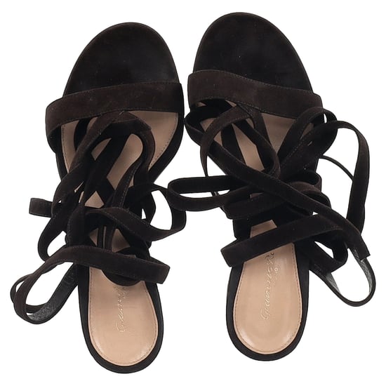 Gianvito Rossi Riemchensandalen mit Blockabsatz aus braunem Wildleder - Image 3